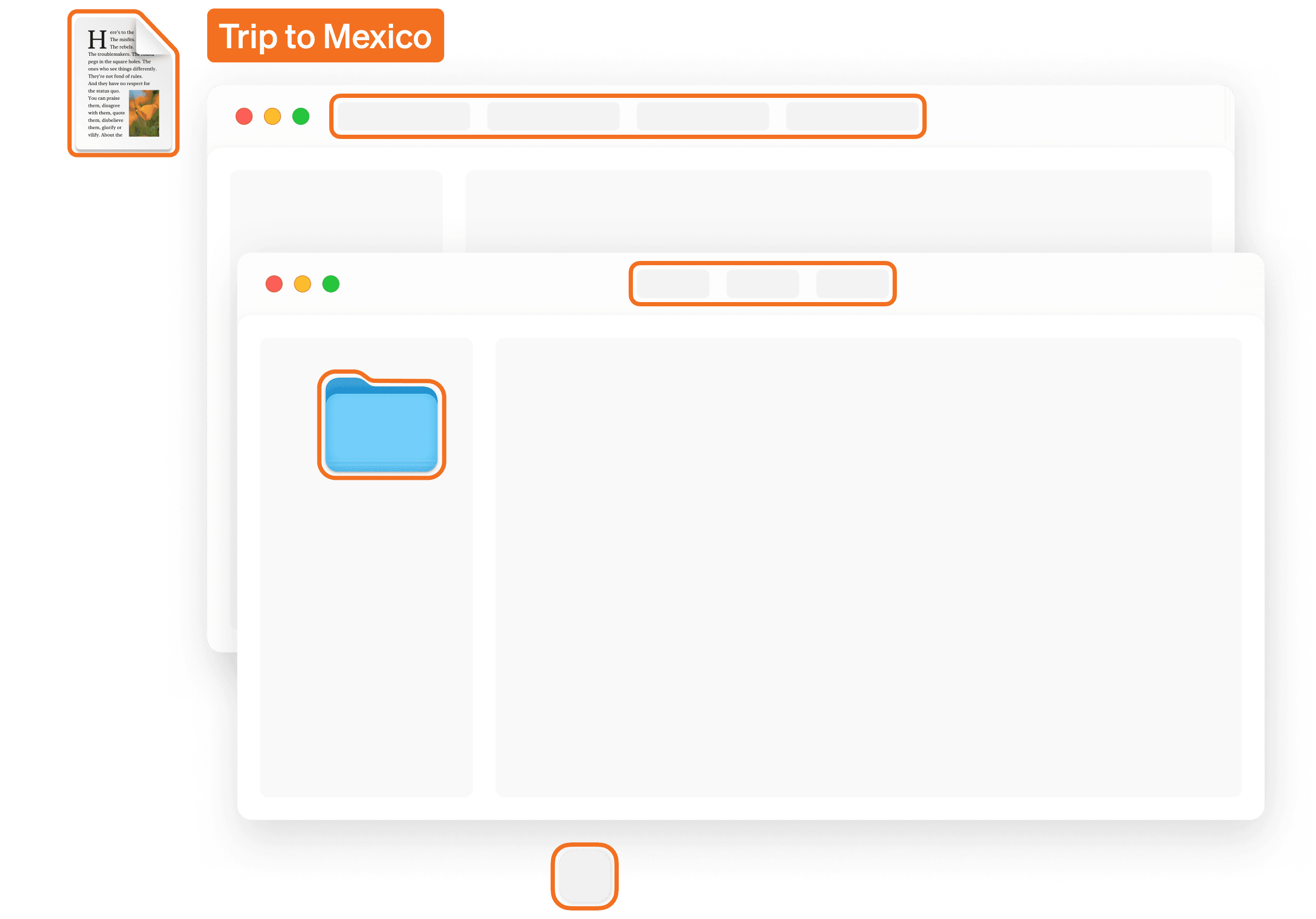 A simplified, focused desktop with fewer elements